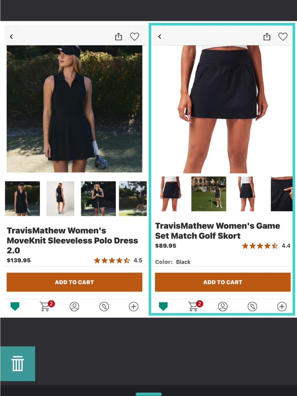 Travis MathewGolf- NEW Black Sleeveless Golf Polo Dress- 2.0 & New Golf Skort